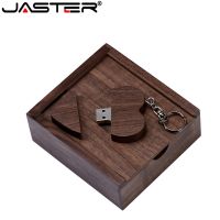 JASTER 1PCS free custom logo wooden Heart USB BOX Flash Drive Pendrive 32GB 16GB 8GB 4GB Memory Stick photography wedding gifts