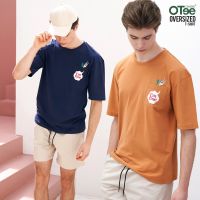 OTee by OASIS Im fine เสื้อยืดOversize มีกระเป๋า เสื้อยืดผู้ชาย  เสื้อสกรีน ผ้าCotton100% รุ่น OTTO-0244 สีกรมท่า,สีน้ำตาล