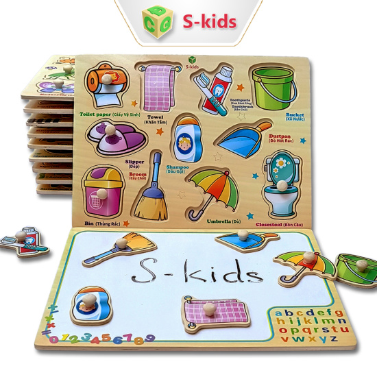 Đồ chơi trẻ em s-kids, bảng ghép hình núm gỗ - ảnh sản phẩm 7