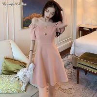 Korean Pink Dress For Woman Casual Dress Plus Size Dress Mini Sexy Vintage Dress Fitted Formal Dress