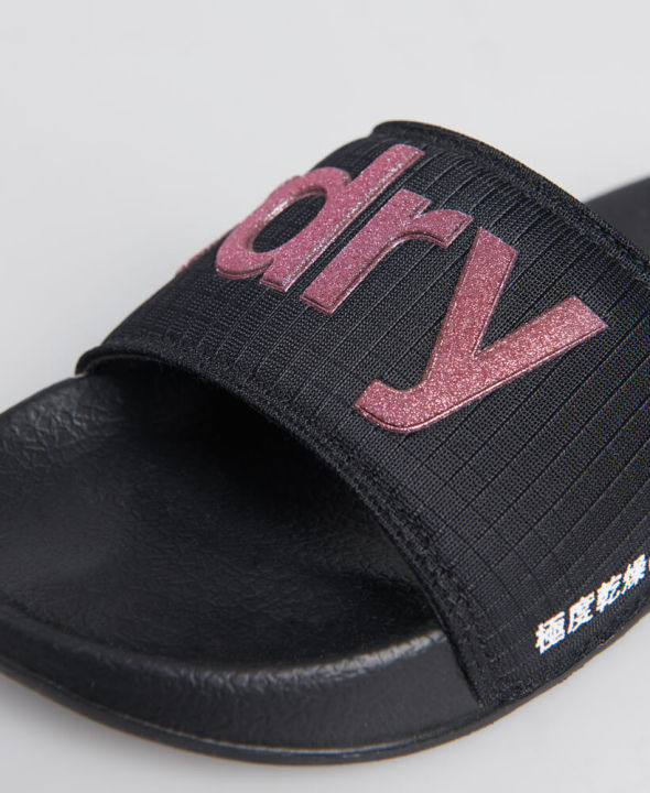 superdry-pool-slide-รองเท้าแตะ-สำหรับผู้หญิง-สี-black-pink-glitter
