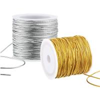 1MM 1.5MM Gold Silver Round Elastic Ribbon Sewing Elastic Band Fiat Rubber For Waist Band Stretch Rope DIY Christmas Decoration Replacement Parts