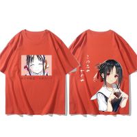 เสื้อยืดพิมพ์ลายอนิเมะ Kaguya-sama: Love Is War อะนิเมะแขนสั้นเสื้อยืดฤดูร้อนผ้าฝ้ายแท้ Shinomiya Kaguya เทรนด์อนิเมะ ฤดูร้อน S-5XL