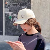 หมวกกันแดดผู้หญิง หมวกแก้ปหญิง ผู้หญิง ปรับได้ Unisex Snapback ฮ็อป ฮิป ฤดูร้อน ฝ้าย หมวกปักยิ้ม หมวกเบสบอล หมวกกันแดด