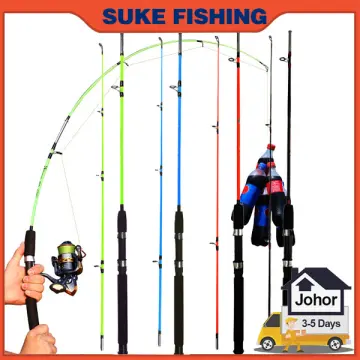 Suke Fishing Rod Reel Set Spinning Reel Fishing Rod 2 Section 1.2M 1.5M