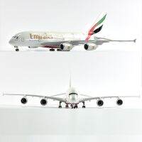 High Quality And Super Exquisite 1:160 Resin Aviation Airplane Model A380 Airbus With LED Lights And Gift Box Desktop Decoration