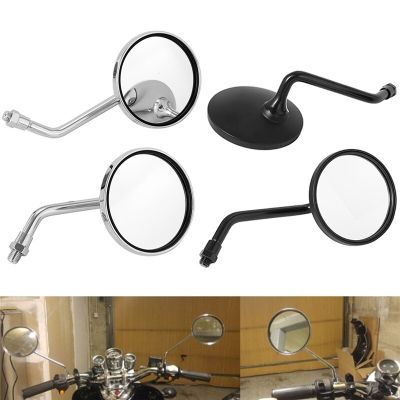 1 Pair Universal Motorcycle Rear View Mirror 8mm/10mm Aluminum Round Rearview Side Mirrors For Harley Honda Suzuki Triumph Mirrors
