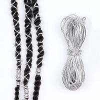 MOLISAN DIY แฟชั่น ประกาย Braids แอฟริกัน อุปกรณ์ตกแต่งผม ด้ายบาง ผู้หญิง เครื่องมือจัดแต่งทรงผมถัก ของตกแต่ง เชือกถักเปีย ผมถักเปียสตริง สตริงห่อผม ผูกผมฮิปฮอป