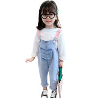 Girls Denim Overalls Jumpsuit Solid Color Denim Overalls Boys and Girls Jumpsuit Kids Overalls