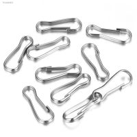 ↂﺴ 30pcs Stainless Steel Snap Spring Clip Clasp Keychain Buckle Hooks Rings Lanyards Hanging Keychaine Keyring Connector Accessory