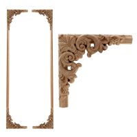 VZLX Woodcarving Carved Wood Applique European Furniture Cabinet Gate Flower Vintage Home Decor Decoration Maison Wholesale