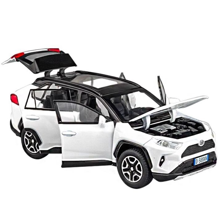 1-32-toyota-rav4-suv-2023-alloy-die-cast-toy-car-model-sound-and-light-pull-back-childrens-toy-collectibles-birthday-gift