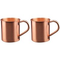 2X 450ML Copper Mug Water Cup Cup Straight Body Curling Cup Bar Cocktail Glass Beer Mug