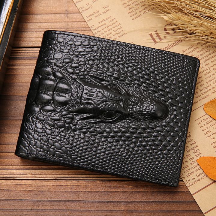 White GENUINE ALLIGATOR CROCODILE LEATHER SKIN CARD HOLDER MINI WALLET CARD  MEN