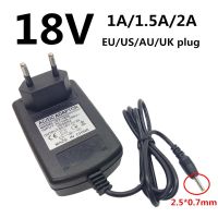 EUสหรัฐฯยุโรปสหราชอาณาจักรPlug 18 V AC 220Vถึง18 V DC 5.5*2.5มม.18 V 1A 1.5A 2Aแหล่งจ่ายไฟอะแดปเตอร์Adaptor 18 V DC 18 Vโวลต์ดีซี2.5มม.* 0.7มม.