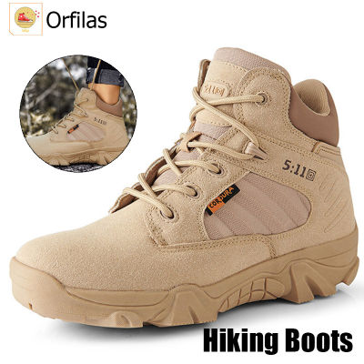 Orfilas 🥾🥾รองเท้ายุทธวิธีสไตล์ทหาร,รองเท้าหุ้มข้อสั้นซิปรองเท้าผ้าใบรองเท้าปีนเขารองเท้ายุทธวิธี รองเท้าบูทเดินป่ากลางแจ้งสำหรับผู้ชาย รองเท้าบูทเดินป่าผจญภัย