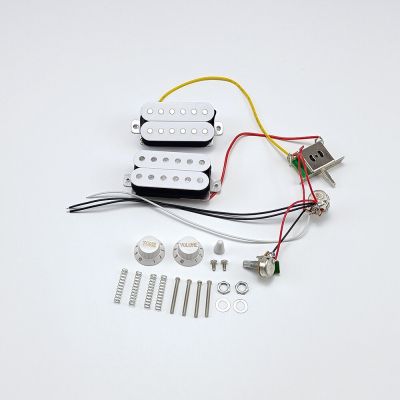 ；‘【；。 Guitar Humbucker Pickups With 3-Way Switch 250K Potentiometer 1T1V Wiring Harness Prewired Black/White