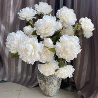 hotx【DT】 Large 2 Heads/branch Artificial flowers for Wedding Decoration white fake open roses flores artificiales