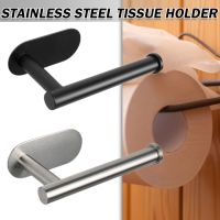 Stainless Steel Holder No Punching Wall Mounted Toilet Paper Holder Self Adhesive Roll Bathroom Kitchen Toilet Paper Holder Toilet Roll Holders