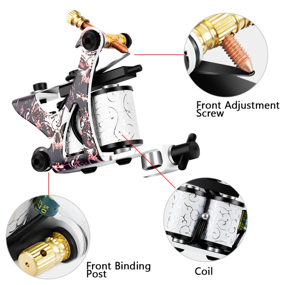 Cheap PHOENIXY Complete Tattoo Machine Kit With Wrap Coils for