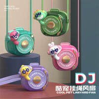 New style เด็ก DJ สัตว์เลี้ยงเย็นเชือกเส้นเล็กพัดลมไร้ใบกลางแจ้งแบบพกพา USB สายคล้องคอแบบถือแบบแขวนลายการ์ตูนมินิแบบชาร์จไฟได้