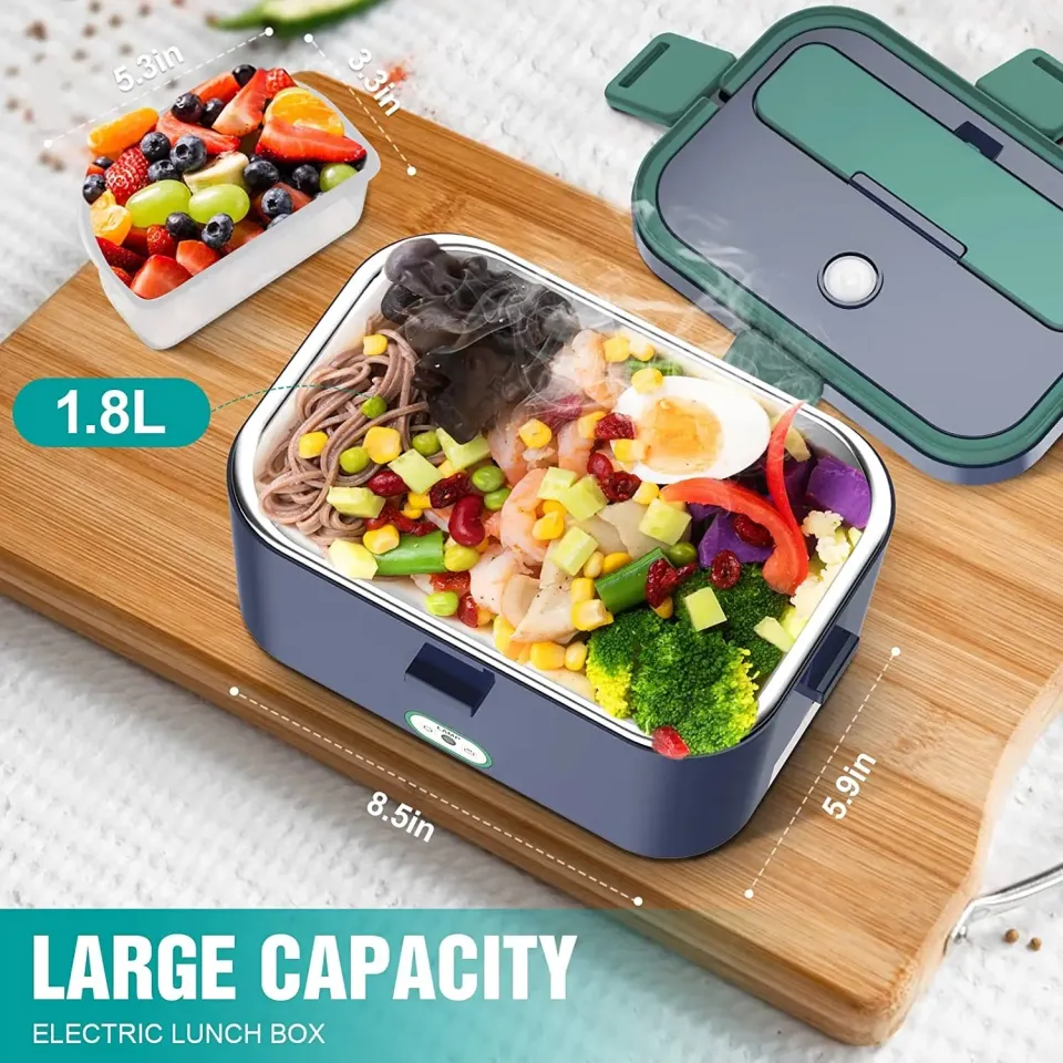 Heating Lunch Box Heater Stainless Car Home Portable Food Warmer 1.8L  Electric