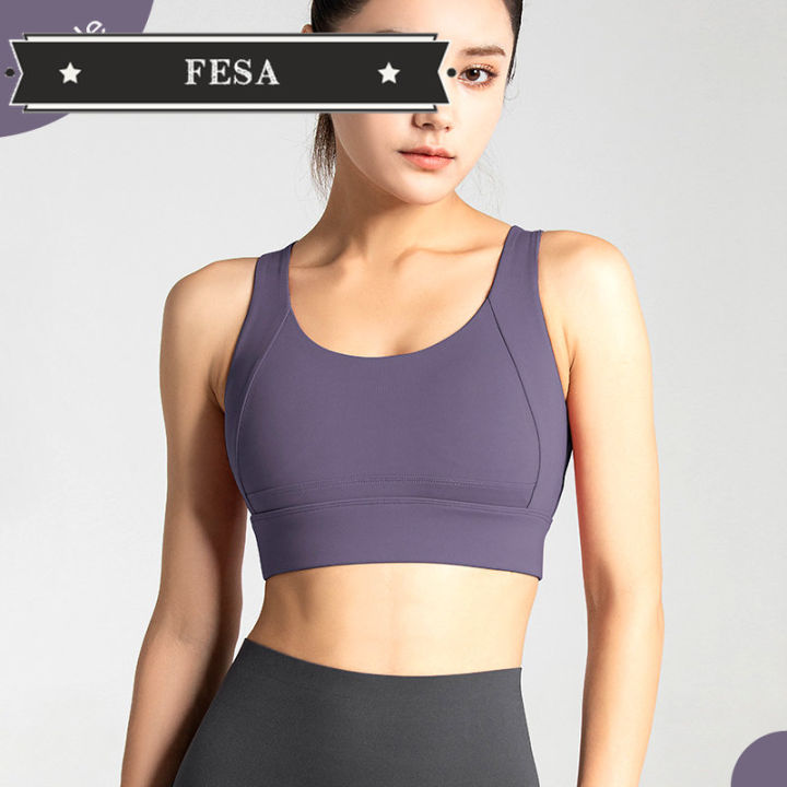 FESA Sports Bra Women's Push Up Underwear Fitness Yoga Tank Crop Top Bras  Athletic Vest Gym Shirt Sport Running Sportswear