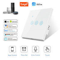 Tuya WiFi สวิตช์แผงกระจก TOUCH SENSOR 1234 GANG Voice Control พร้อม Alexa Home Inligence MWM