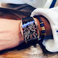 hot style barrel watch mens fashion calendar casual waterproof male student Korean version simple quartz trendy