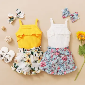 Toddler Baby Girl Summer Clothes Flower Halter Crop Top Rainbow Flared  Pants Bell Bottoms Boho Outfits 3Pcs