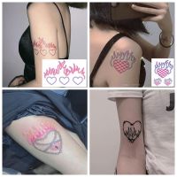 Love Flame Fake Tattoo Heart Stickers Waterproof Lasting Sexy Female Watercolor Tattoo Body Art Arm Temporary Tattoos Stickers