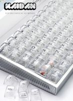 KAIDAN 132 keys DIY White Transparent Keycap set CBSA Profile Crystal Keycaps for MX Mechanical Keyboard ISO layout RGB Key cap