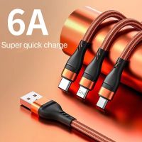 [KOLT Digital] 6A 3 In 1สายชาร์จ Type C Micro USB ชาร์จอย่างรวดเร็วหลายพอร์ต Usb หลายสายชาร์จ Usb สำหรับ iPhone ซัมซุง Xiaomi