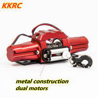 Double Motor Simulated Winch Electric Self-rescue Winch For 110 RC Crawler Car D90 Axial SCX10 TRX-4 D110 TF2 Tamiya CC01