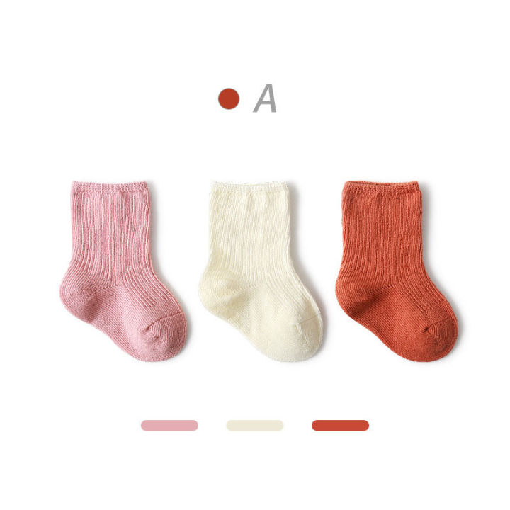 3-pairs-baby-girl-boy-socks-toddler-cotton-baby-winter-clothes-accessories-pure-color-combed-cotton-baby-socks-for-autumn