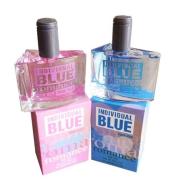 Bộ 2 Chai Nước Hoa Nam - Nữ - Blue Pour Sud Xanh Nhạt & Blue Romance Hồng