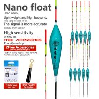 【LZ】✔✆♛  10PCS Nano Fishing Float 1 Bag Hooks 1 Float Seat Lake River Vertical Fishing Float Durable Buoy Hard Tail Buoy Tool Accessories