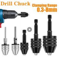 Drill Chuck Keyless Impact Driver Adaptor Screwdriver Head Micro Motor Clamping Hex Shank Mini Chucks Fixture Drill Bits Adapter