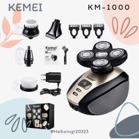 Kemei  เครื่องโกนหนวดไฟฟ้า รุ่น KM-1000 แบบชาร์จไฟ 5in1 สีดำ (มีสินค้าพร้อมส่ง)