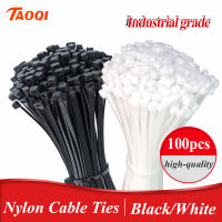 Self-locking plastic nylon tie 100PCS/bag black Zip wraps strap nylon cable tie set fastening ring Loop Wire Wrap-SOPO STORE