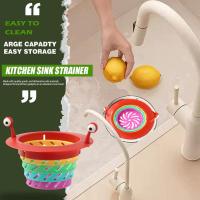 Monster Kitchen Sink Strainer Foldable Kitchen Residue Catcher For Kitchen Cute Sink Food Filter Y2M1