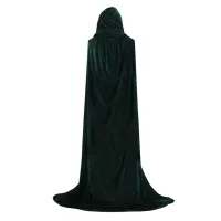 Halloween Hooded Cloak Witch Wizard Velvet Cape Masquerade Cosplay Costume Party