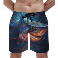 Shark Board Shorts ฤดูร้อน Fantastic Grotesque กีฬา ฟิตเนส ชายหาด Short Pants Quick Dry Funny Pattern พลัสขนาดกางเกงว่ายน้ำ XS-5XL