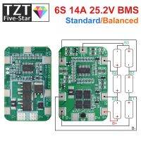 แผ่นป้องกันที่ชาร์จแบตเตอรี่ลิเธียม TZT 6S 22.2V 25.2V 20A 14A 18650 Li-Ion มีความสมดุลโมดูลเซลล์แพ็ค6ชิ้น PCB