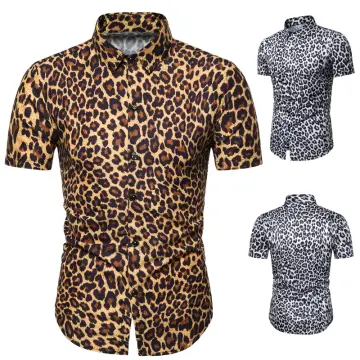 Buy Men's Leopard Print Brown Shirt Online