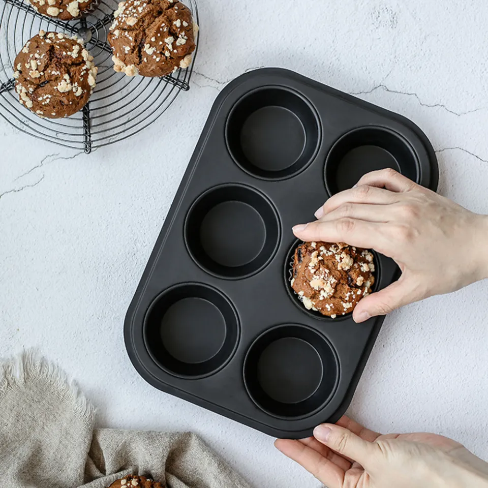 6/12 Cup Cupcake Pan Muffin Tray Cupcake Mold Muffin Pan Carbon Steel  Baking Pan Non Stick Bakeware Biscuit Pan Microwave Cake