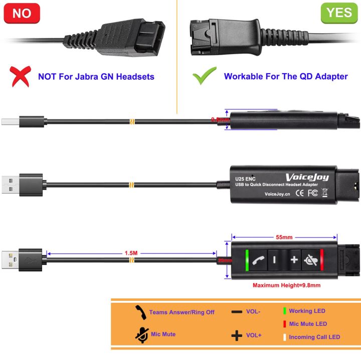 ตัวเชื่อมต่อ-voicefoy-qd-ตัดการเชื่อมต่ออย่างรวดเร็ว-รองรับการรับสายทีม-microsoft-การยกเลิกเสียงรบกวน-enc-และการจัดการเสียงสะท้อนสายอะแดปเตอร์ยูเอสบี