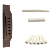 6 String Acoustic Guitar Rosewood Bridge Saddle Pins Set Bridge Wood&amp; Six Bridge Pins &amp; Bridge Nut and Saddle