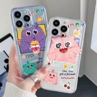 สำหรับ Samsung Galaxy A33 A53 A73 5G A32 A52 A72 A31 A51 A71 A13 A23 Purle มอนสเตอร์สีชมพูคู่ Lover คุณภาพสูงสแควร์ Edge Air Cushion Cover Full Len โทรศัพท์ป้องกันกรณี