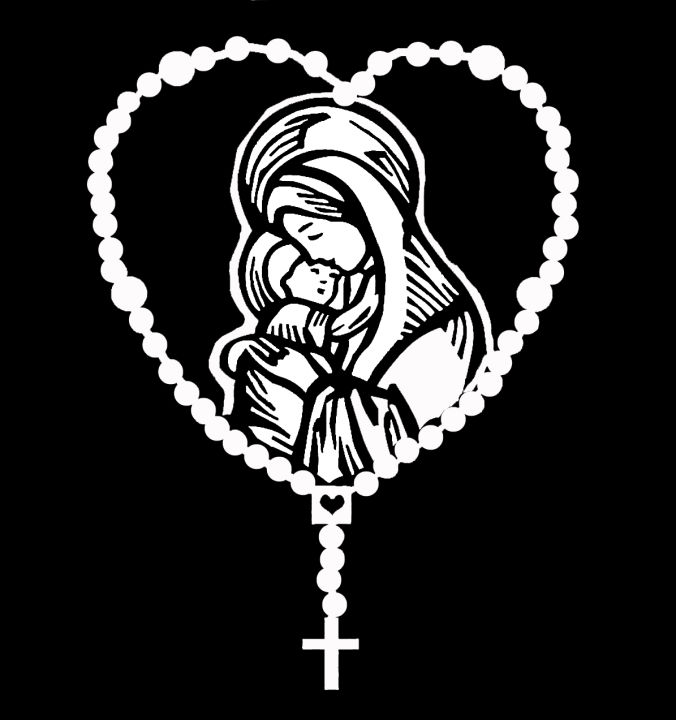 Virgin Mary Holy Rosary Blessed Mother Decal Sticker Car Laptop Window ...